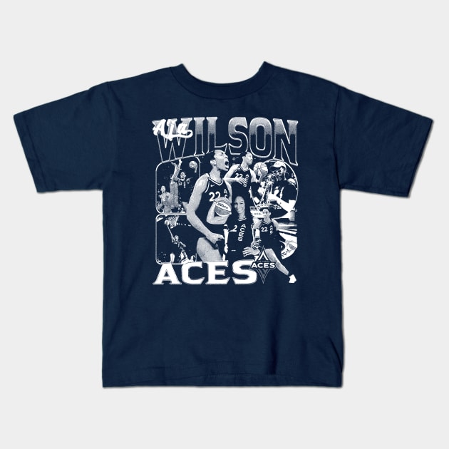 A'ja Wilson(American basketball player) Kids T-Shirt by alesyacaitlin